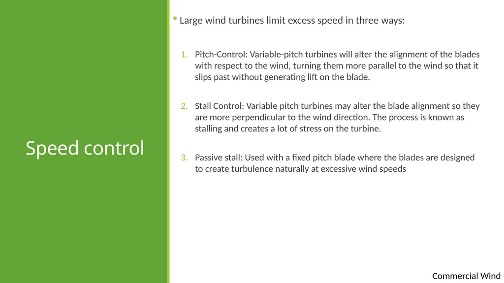 Commercial wind Commercial wind energy Except - slide 13 of 16