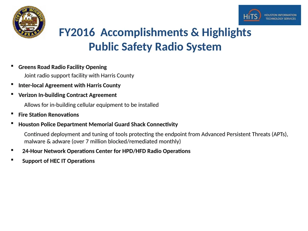 Houston Information Technology Services (HITS) - slide 6 of 18