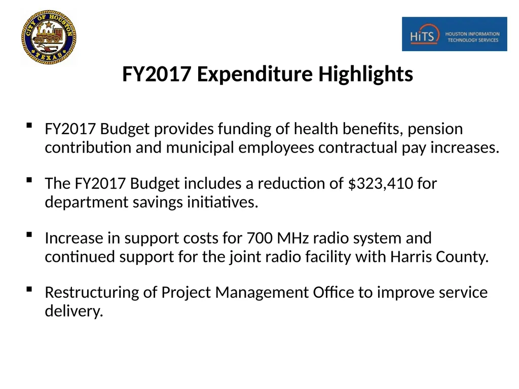 Houston Information Technology Services (HITS) - slide 13 of 18