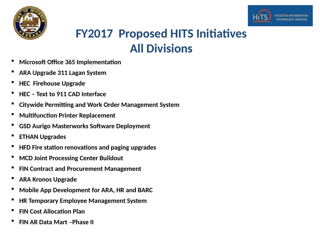 Houston Information Technology Services (HITS) - slide 7 of 18