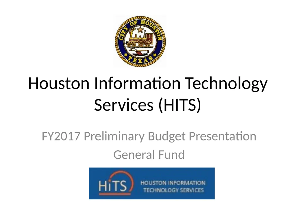 Houston Information Technology Services (HITS) - slide 1 of 18
