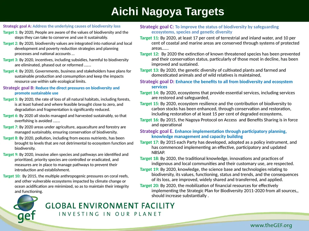 CBD Presentation A Decade for Biodiversity: - slide 4 of 12