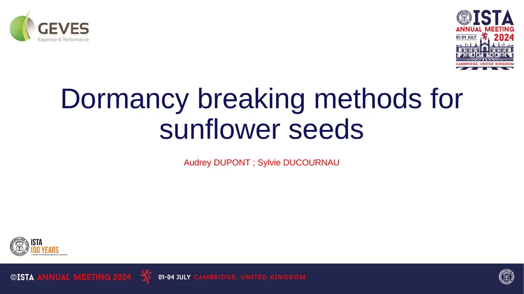 Dormancy breaking methods for sunflower seeds - slide 1 of 6