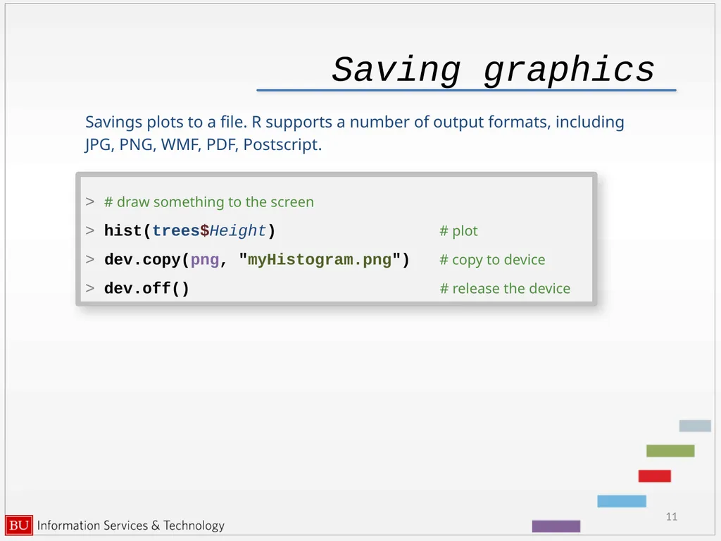 Graphics in R data analysis and visualization - slide 11 of 49