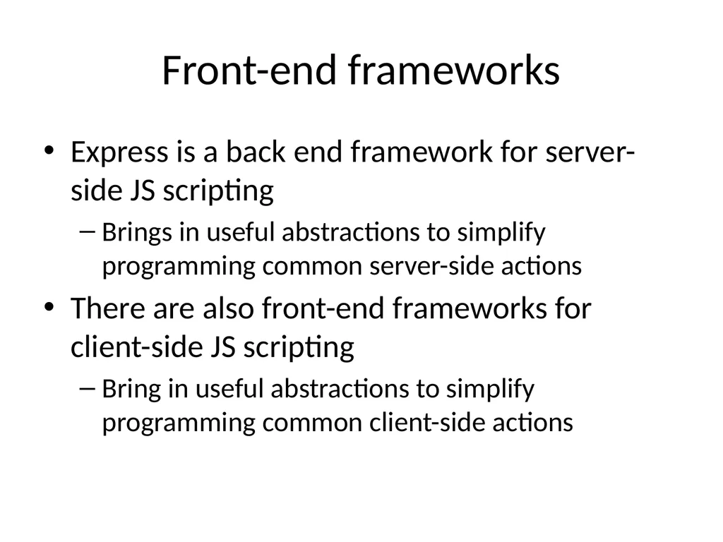 ReactJS 24th October 2019 Front-end frameworks - slide 2 of 19