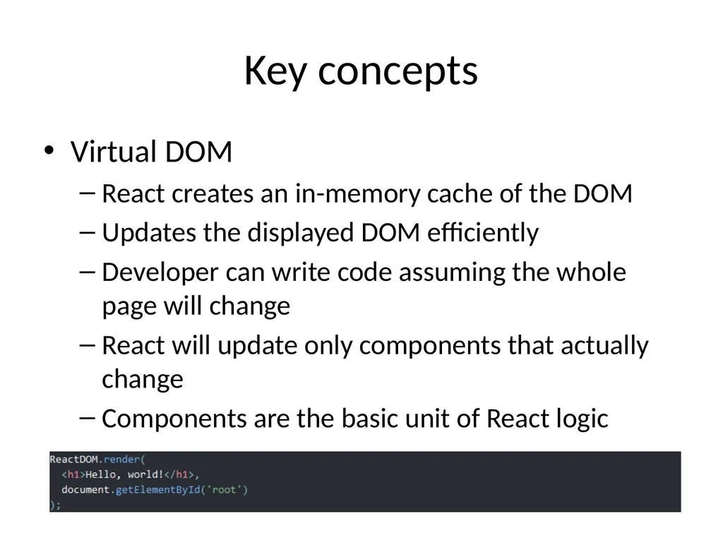 ReactJS 24th October 2019 Front-end frameworks - slide 9 of 19