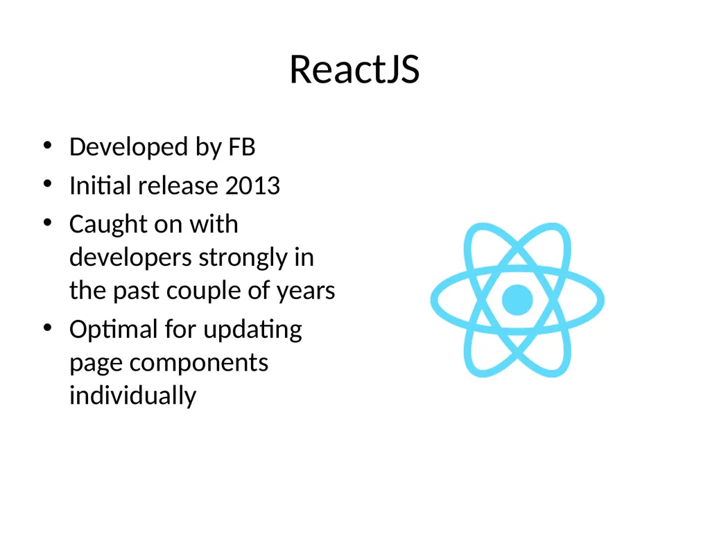 ReactJS 24th October 2019 Front-end frameworks - slide 8 of 19
