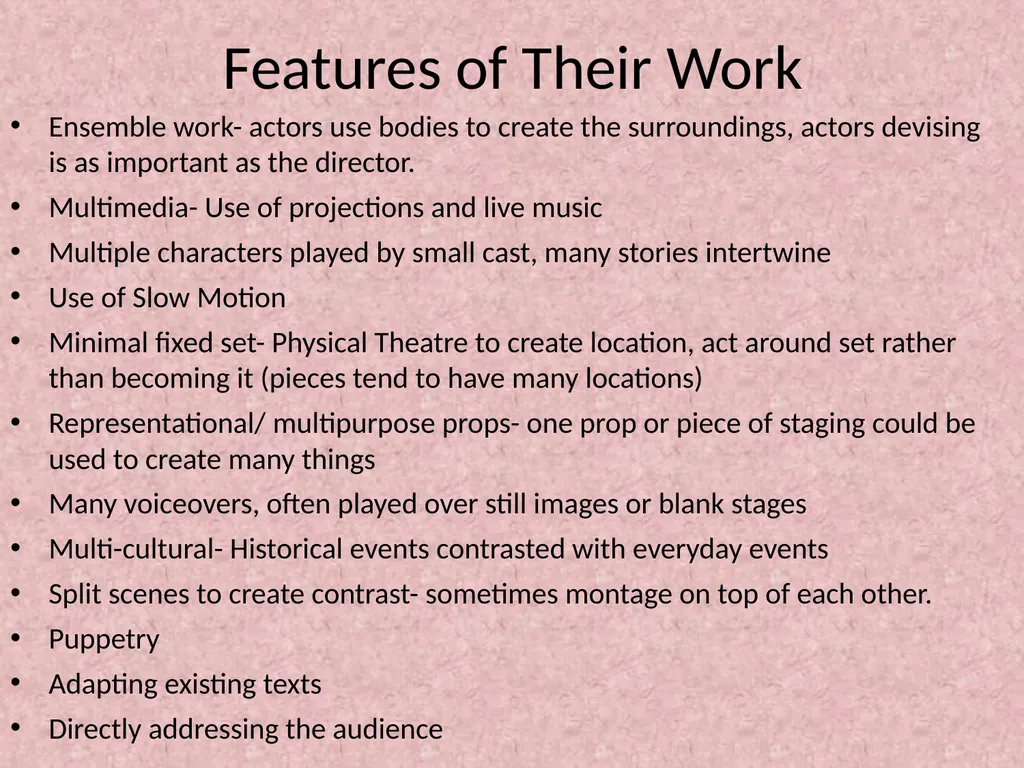 Theatre Complicité Aim- Integrating Physical - slide 4 of 17