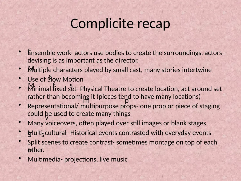 Theatre Complicité Aim- Integrating Physical - slide 13 of 17