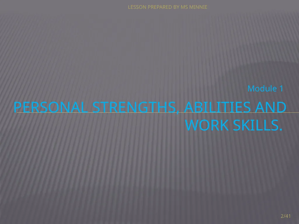 personal and career development LEVEL 3 MODULE 1 - slide 2 of 17
