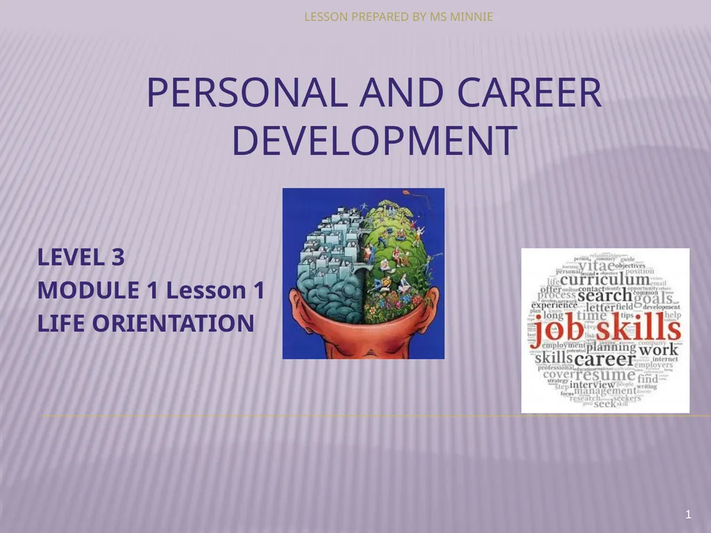 personal and career development LEVEL 3 MODULE 1 - slide 1 of 17
