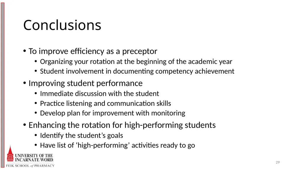 Precepting Across A Spectrum of Student Abilities - slide 29 of 30