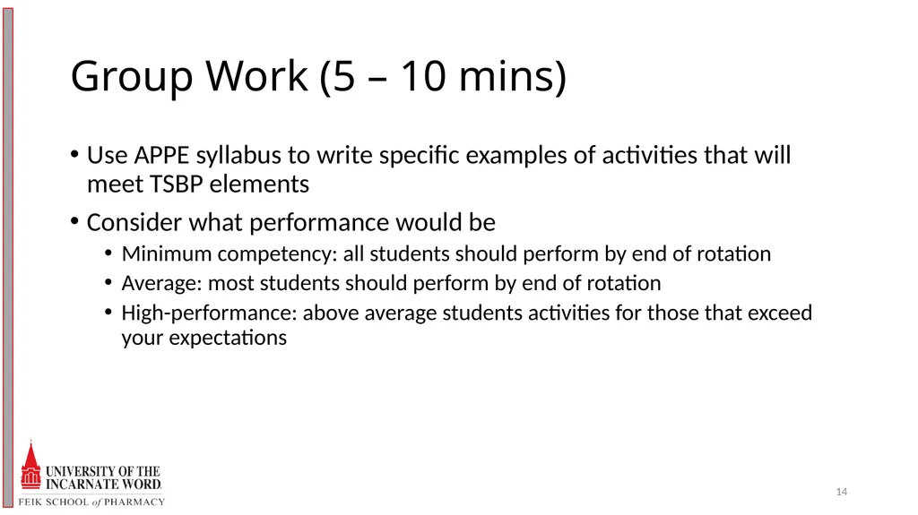 Precepting Across A Spectrum of Student Abilities - slide 14 of 30