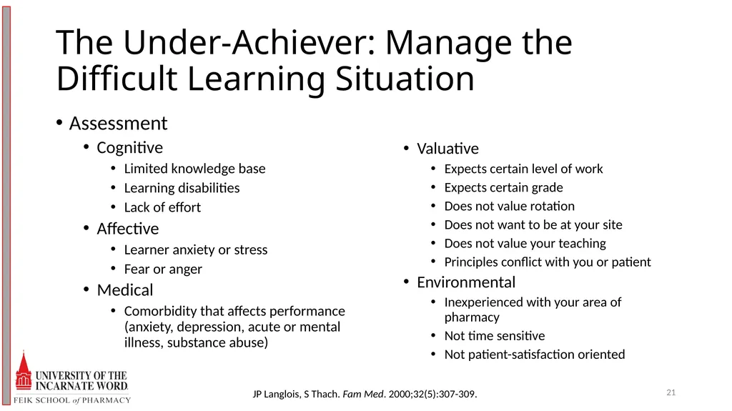Precepting Across A Spectrum of Student Abilities - slide 21 of 30