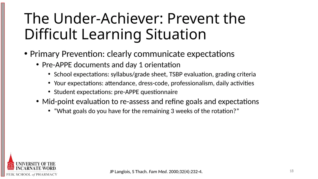 Precepting Across A Spectrum of Student Abilities - slide 18 of 30