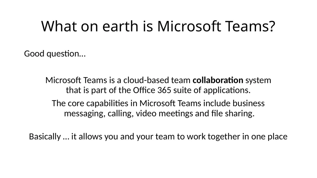 Introduction to Microsoft Teams Also featuring - slide 2 of 11