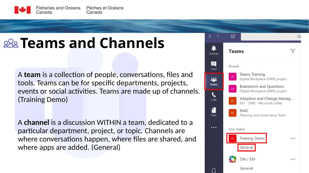 Microsoft Teams Training Module 2 NAVIGATING - slide 8 of 15