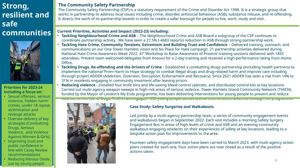 Tower Hamlets Plan (2018-2023) Annual Review, - slide 8 of 18