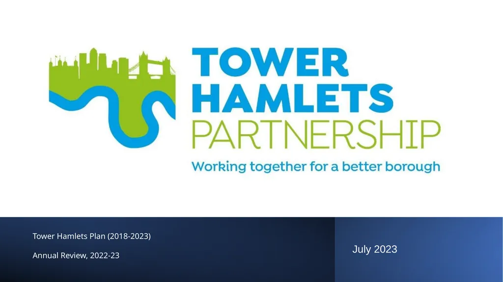 Tower Hamlets Plan (2018-2023) Annual Review, - slide 1 of 18