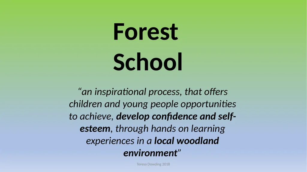 Forest School “an inspirational process, that