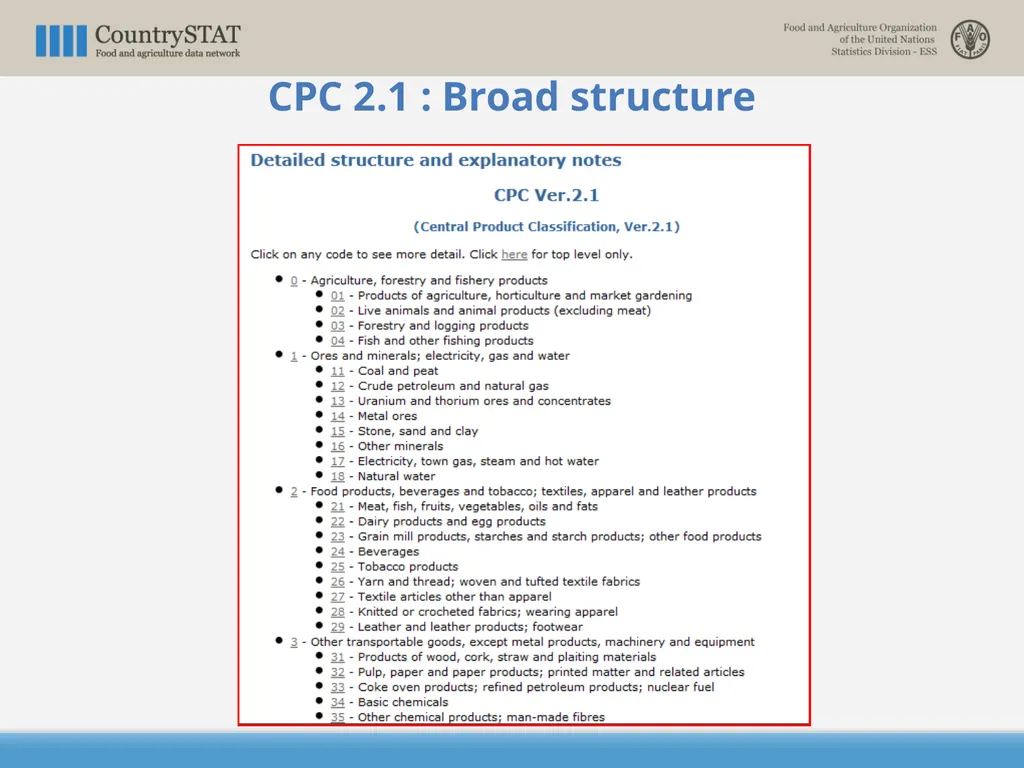 CountrySTAT / FENIX Overview of the Coding System - slide 7 of 29