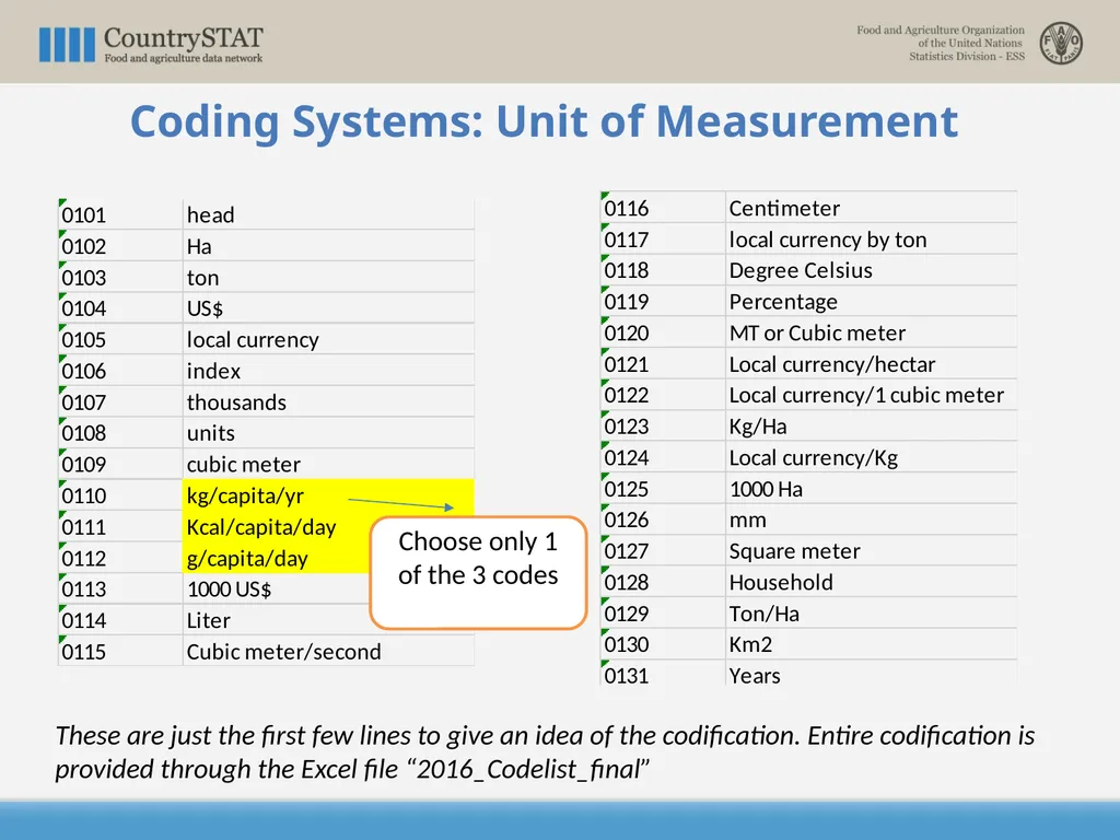 CountrySTAT / FENIX Overview of the Coding System - slide 20 of 29