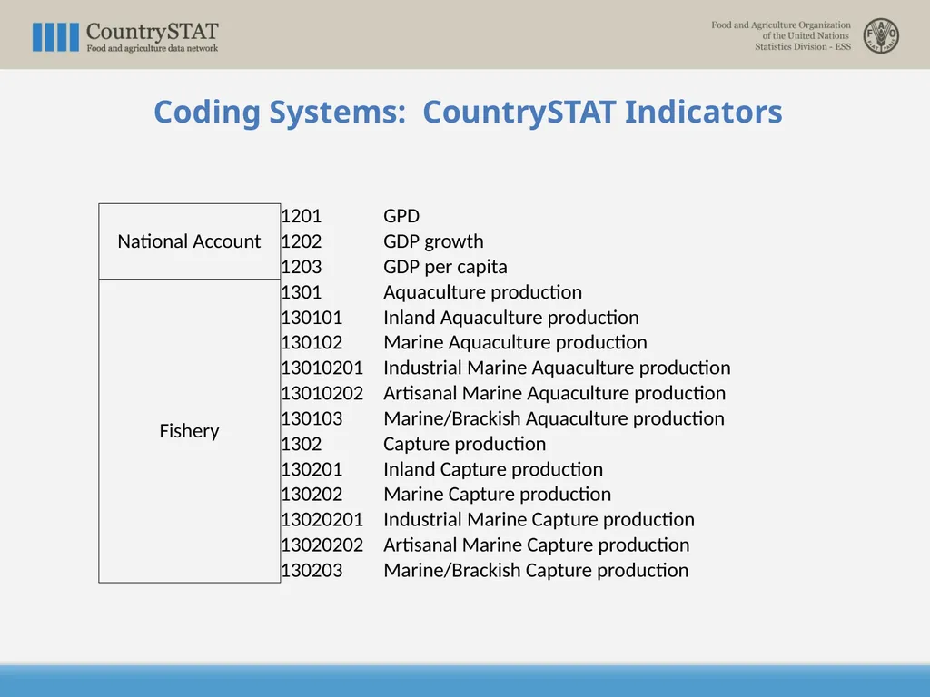CountrySTAT / FENIX Overview of the Coding System - slide 19 of 29