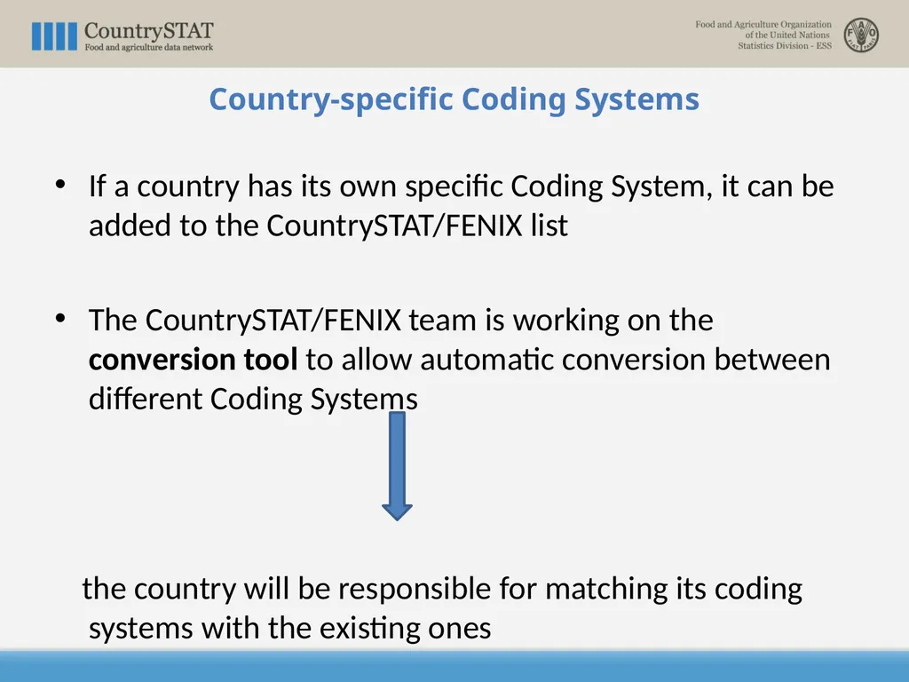 CountrySTAT / FENIX Overview of the Coding System - slide 29 of 29