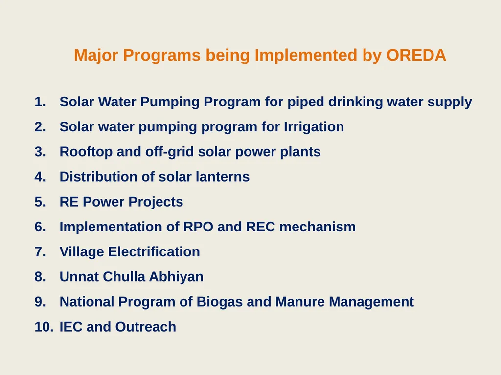 Odisha Renewable Energy Development Agency (OREDA) - slide 3 of 15