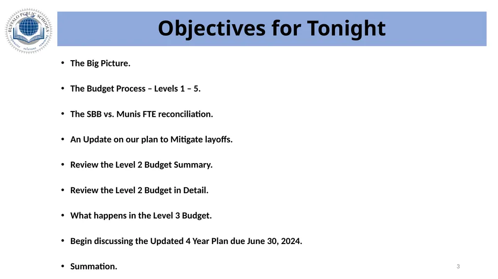 Buffalo Public Schools 2024-2025 Budget Update – - slide 3 of 16