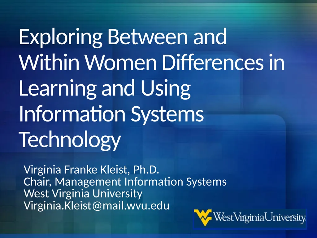Exploring Between and Within Women Differences in - slide 1 of 28