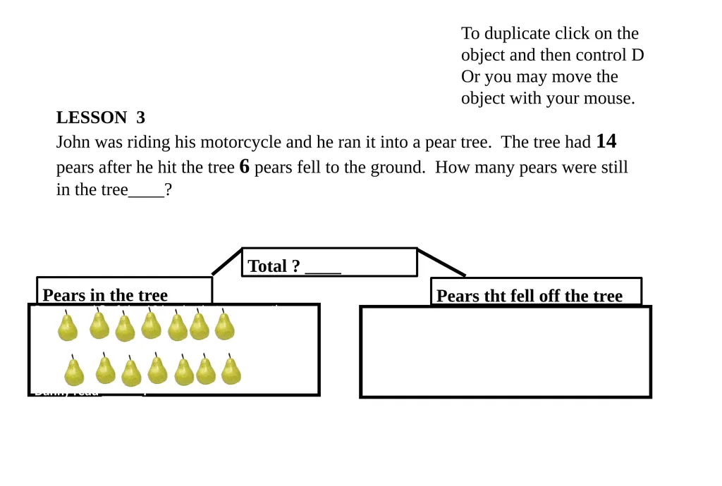1ST & 2nd Grade Word Math Problem 5 LESSON 1 - slide 3 of 3