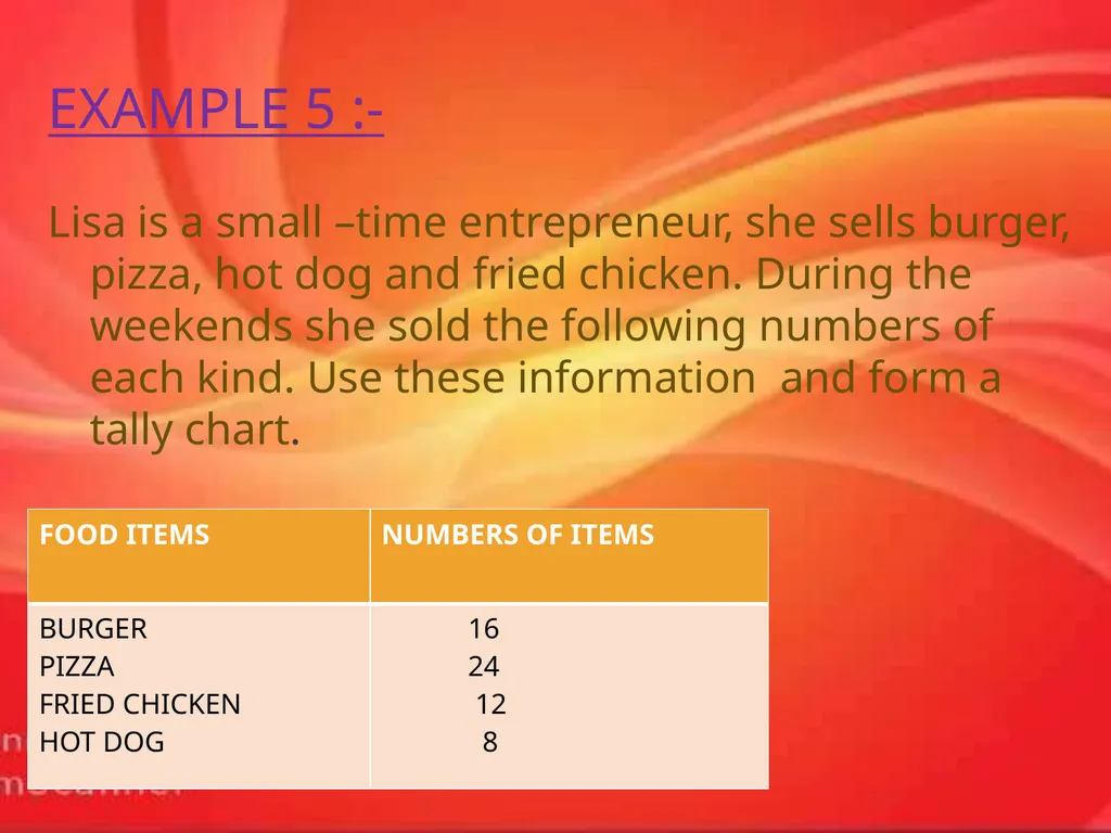 SUB- MATHEMATICS CLASS -V TOPIC- DATA HANDLING k - slide 20 of 31