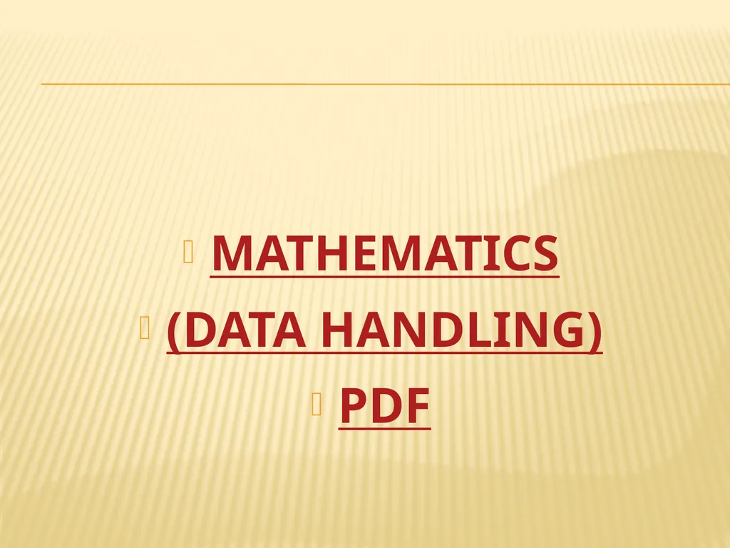 SUB- MATHEMATICS CLASS -V TOPIC- DATA HANDLING k - slide 2 of 31
