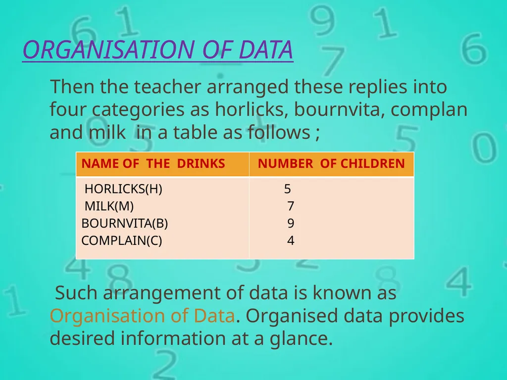 SUB- MATHEMATICS CLASS -V TOPIC- DATA HANDLING k - slide 6 of 31