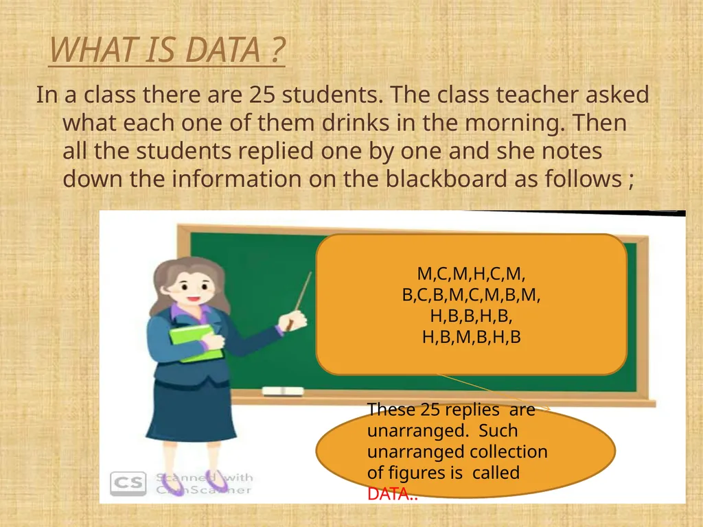 SUB- MATHEMATICS CLASS -V TOPIC- DATA HANDLING k - slide 5 of 31