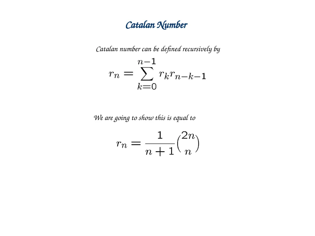 Generating Functions and Counting Trees Today’s - slide 43 of 54
