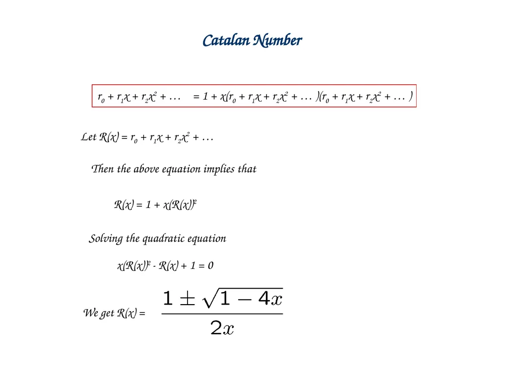 Generating Functions and Counting Trees Today’s - slide 45 of 54