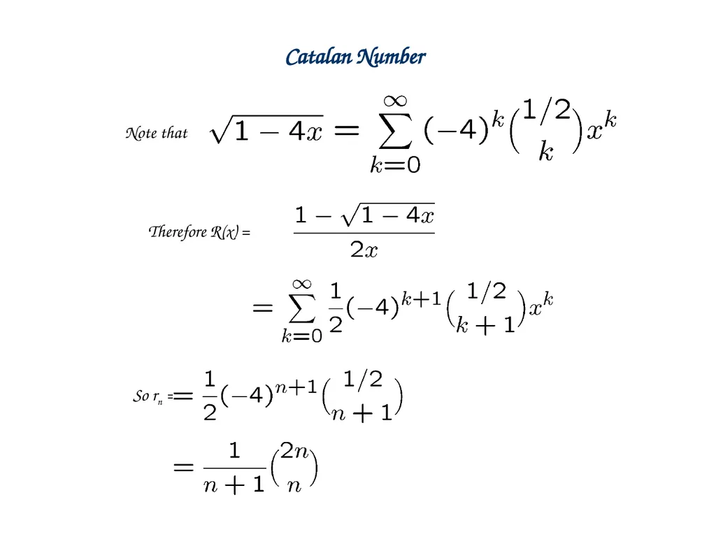 Generating Functions and Counting Trees Today’s - slide 47 of 54