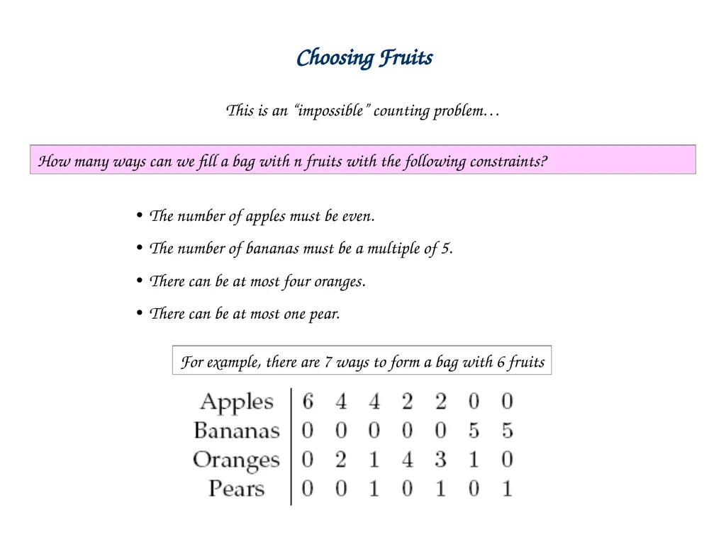 Generating Functions and Counting Trees Today’s - slide 26 of 54