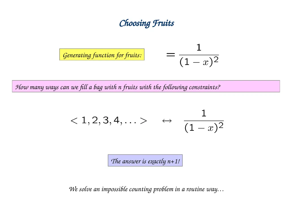 Generating Functions and Counting Trees Today’s - slide 28 of 54