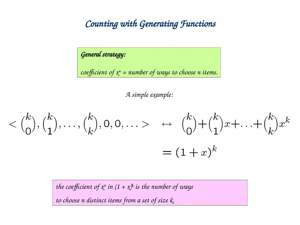 Generating Functions and Counting Trees Today’s - slide 18 of 54