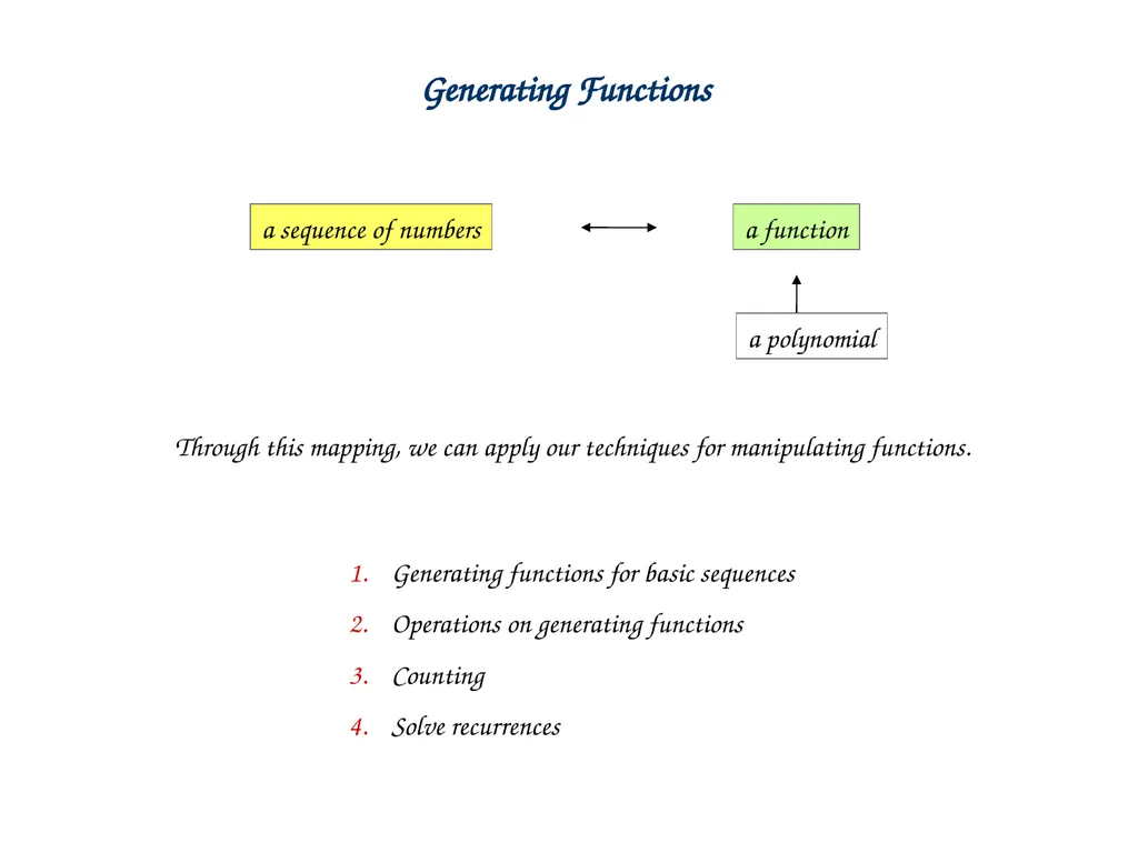 Generating Functions and Counting Trees Today’s - slide 3 of 54