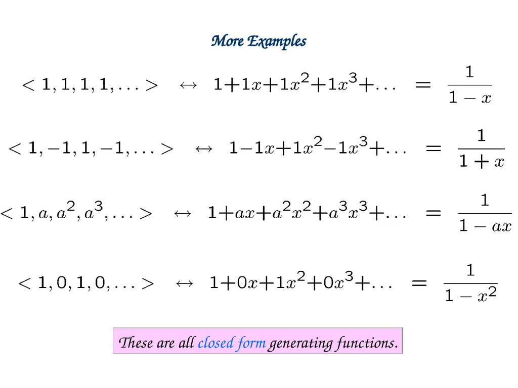 Generating Functions and Counting Trees Today’s - slide 7 of 54