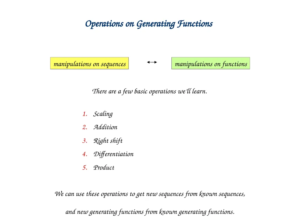 Generating Functions and Counting Trees Today’s - slide 9 of 54