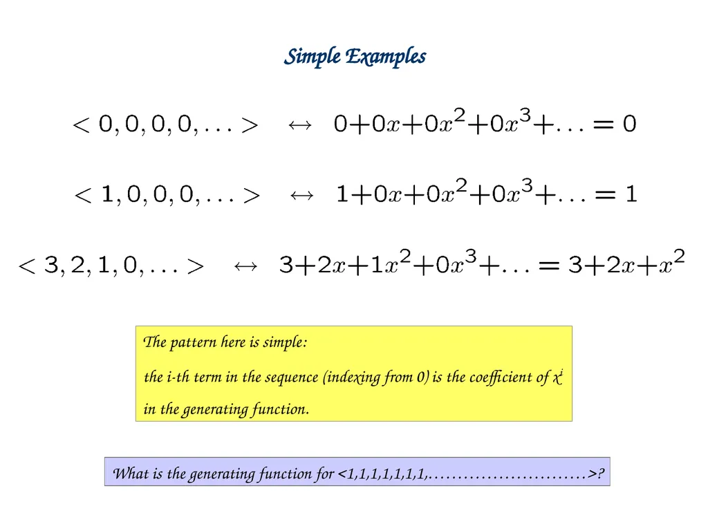 Generating Functions and Counting Trees Today’s - slide 5 of 54