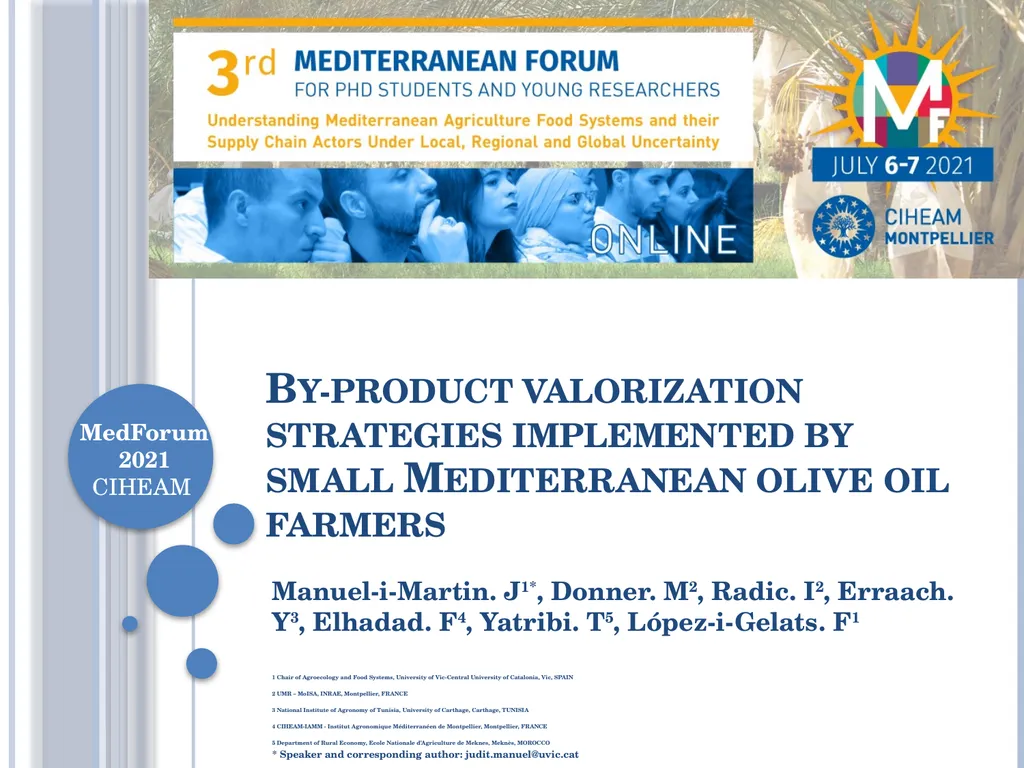 By-product valorization strategies implemented by - slide 1 of 8