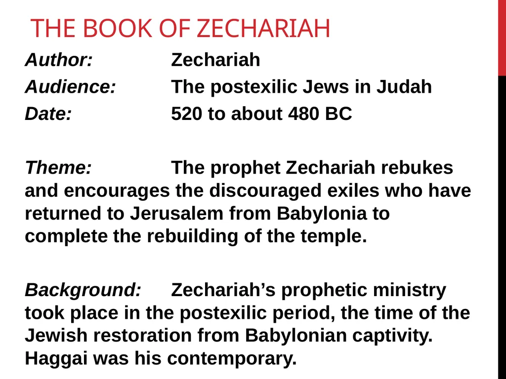 Zechariah Chapter 4 “A prophetic interpretation” - slide 2 of 16