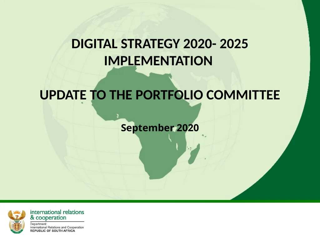 DIGITAL STRATEGY 2020- 2025 IMPLEMENTATION UPDATE - slide 1 of 18
