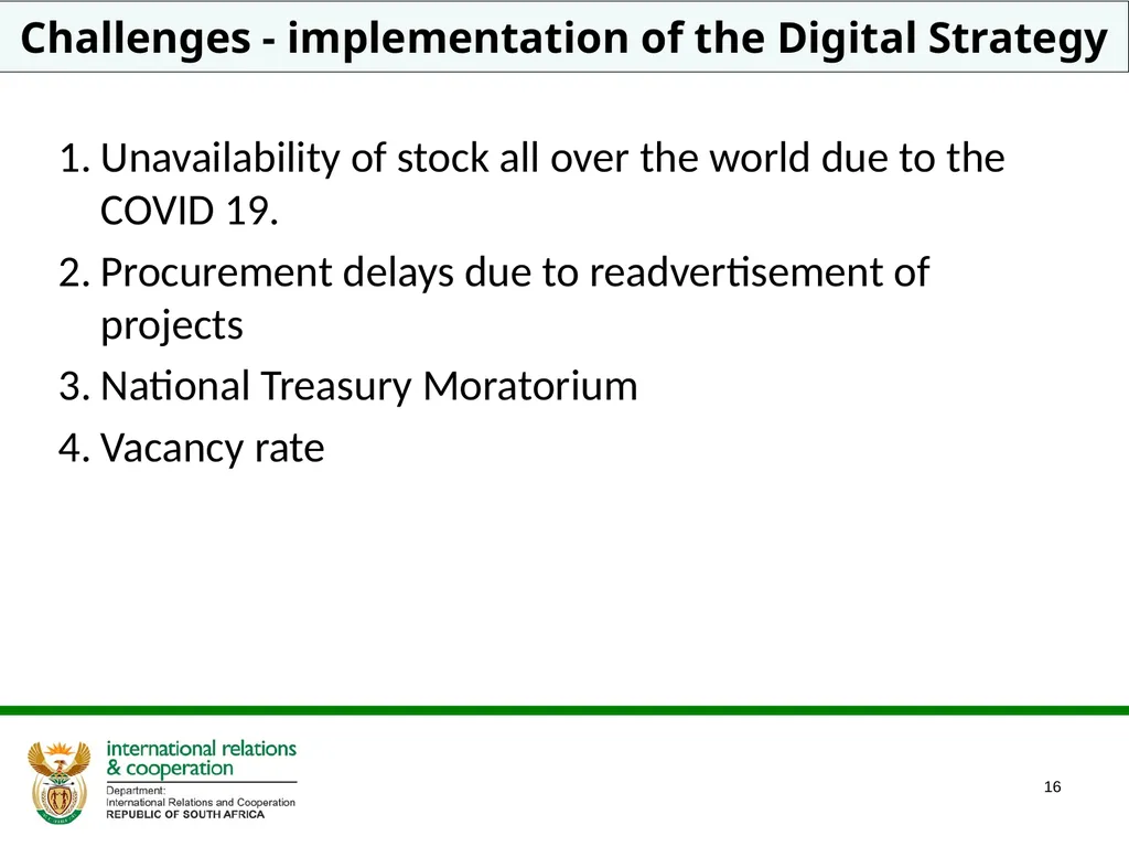 DIGITAL STRATEGY 2020- 2025 IMPLEMENTATION UPDATE - slide 16 of 18